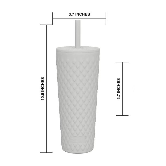 Zak! Soft-Touch Insulated Tumbler Set - White & Blue 24oz 2-Pack for Cool Sips! - Picture 4 of 6